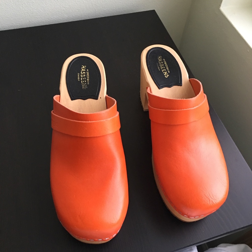 🍊sold🍊Size 39 Orange Swedish Hasbeens clog - Picture 4 of 4